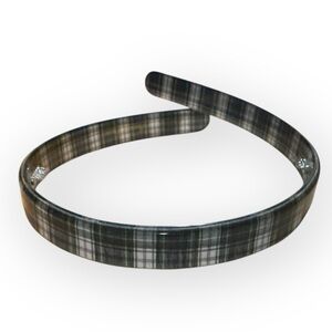 Vintage Blue Plaid French Headband, Deadstock, Signed France Luxe